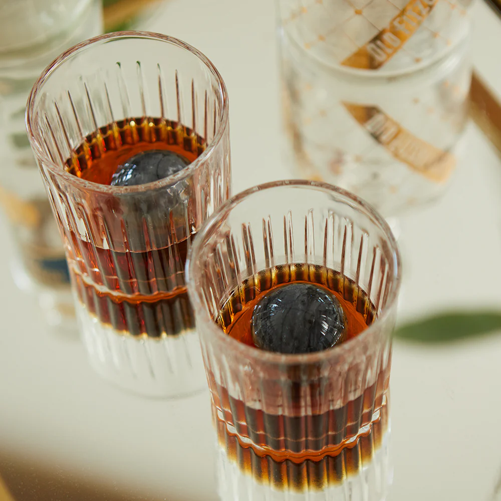 Whisky Tumbler Glasses & Ice Stones Set