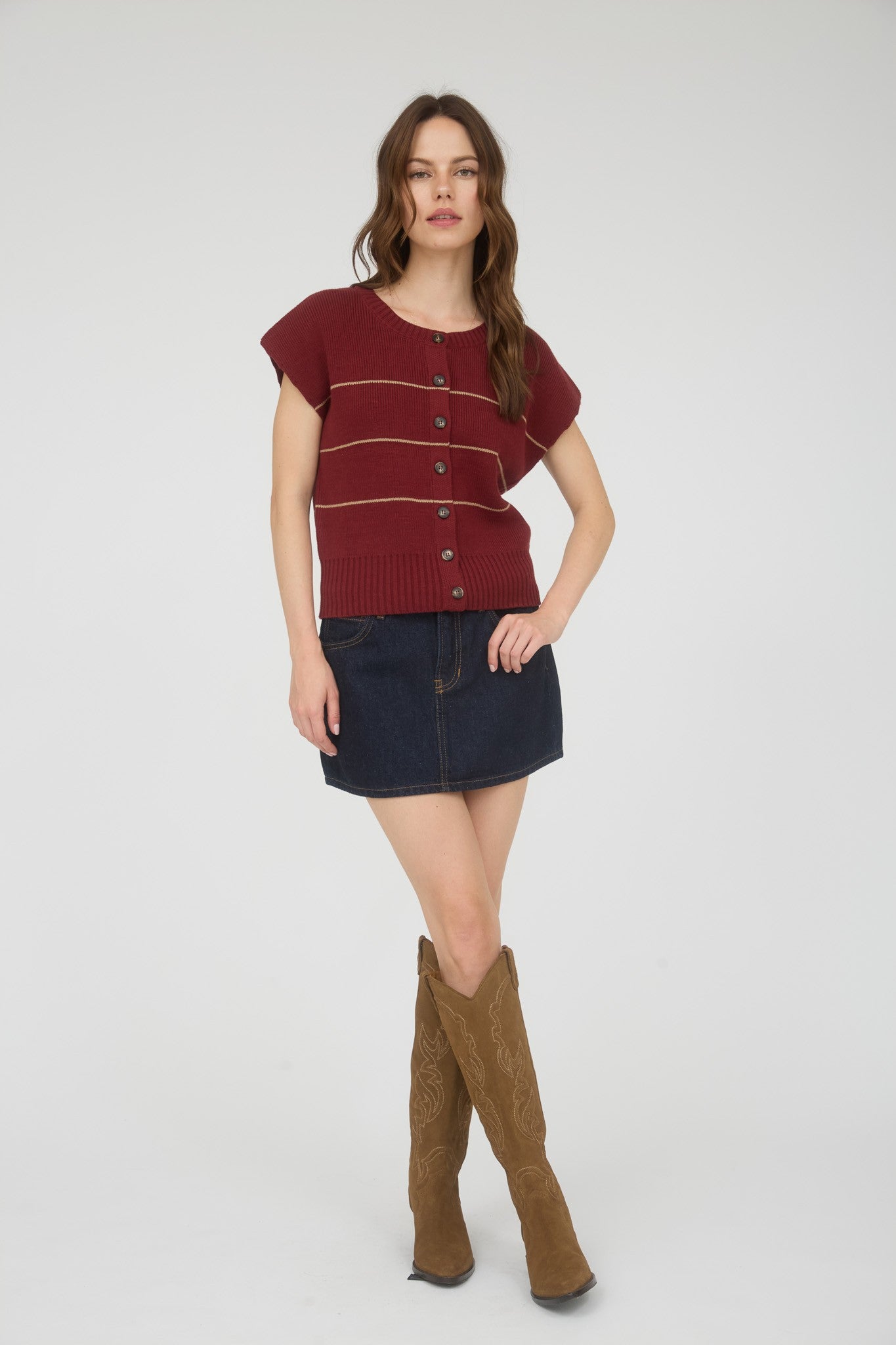 Gemma SS Knit Cardigan