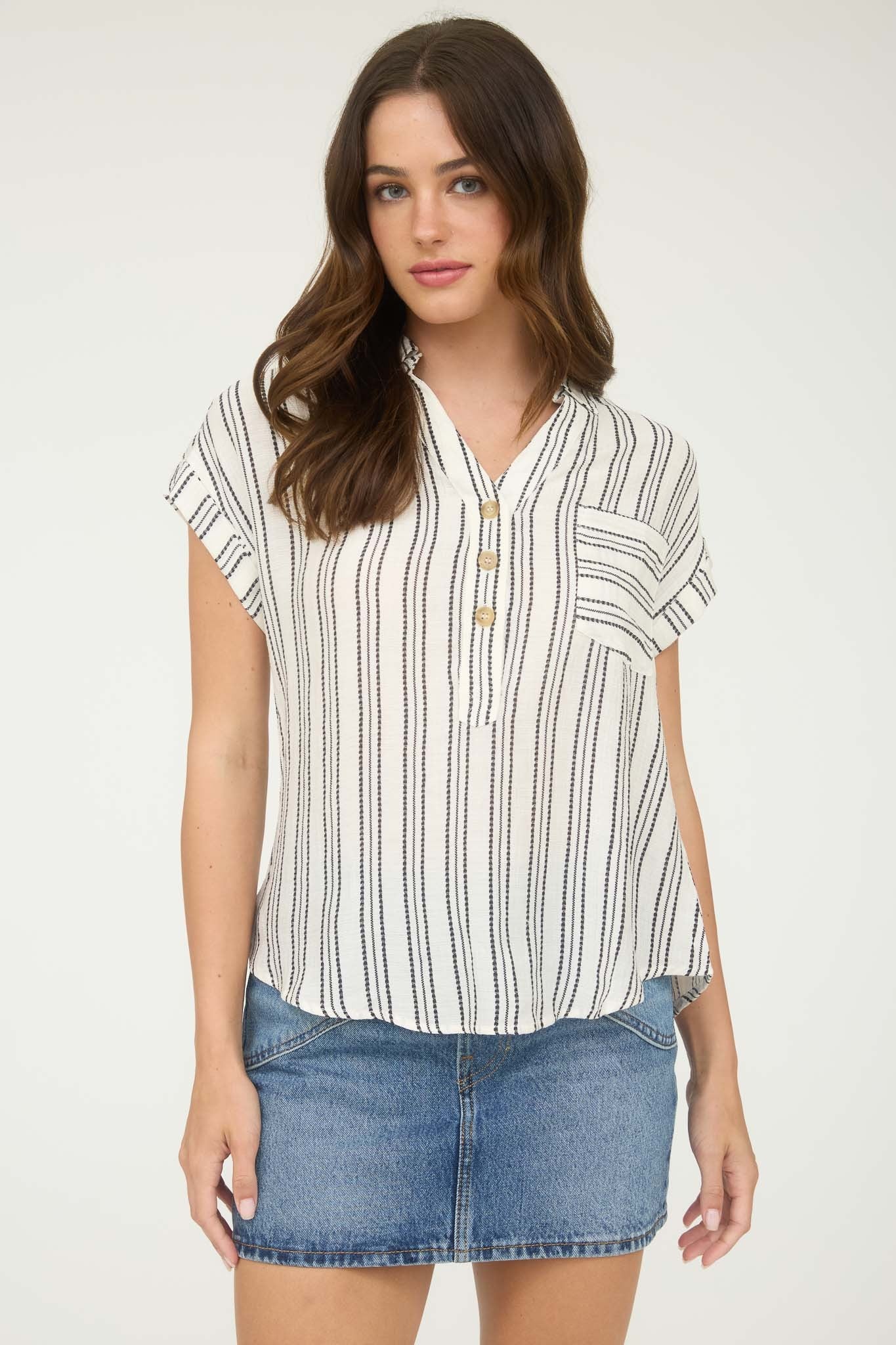 Rosie Half Button SS Shirt