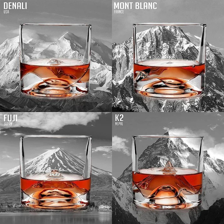 Crystal Whiskey Peaks Glass - Set of 4
