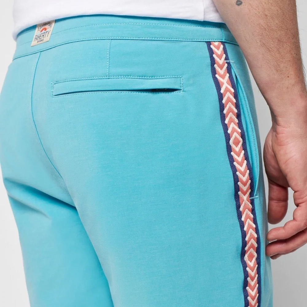 Faherty Vintage Tape Boardshort - Sky Geo Stripe