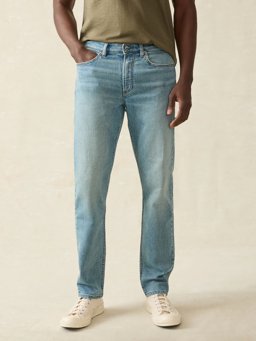 Faherty Stretch Terry Indigo 5Pocket - Eastern Shore Wash