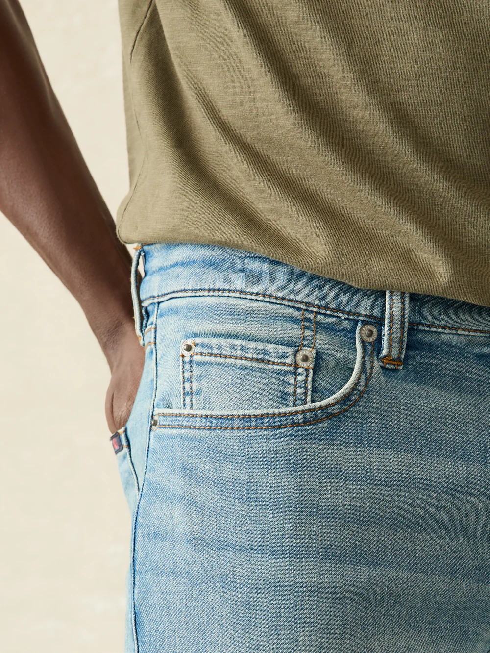 Faherty Stretch Terry Indigo 5Pocket - Eastern Shore Wash