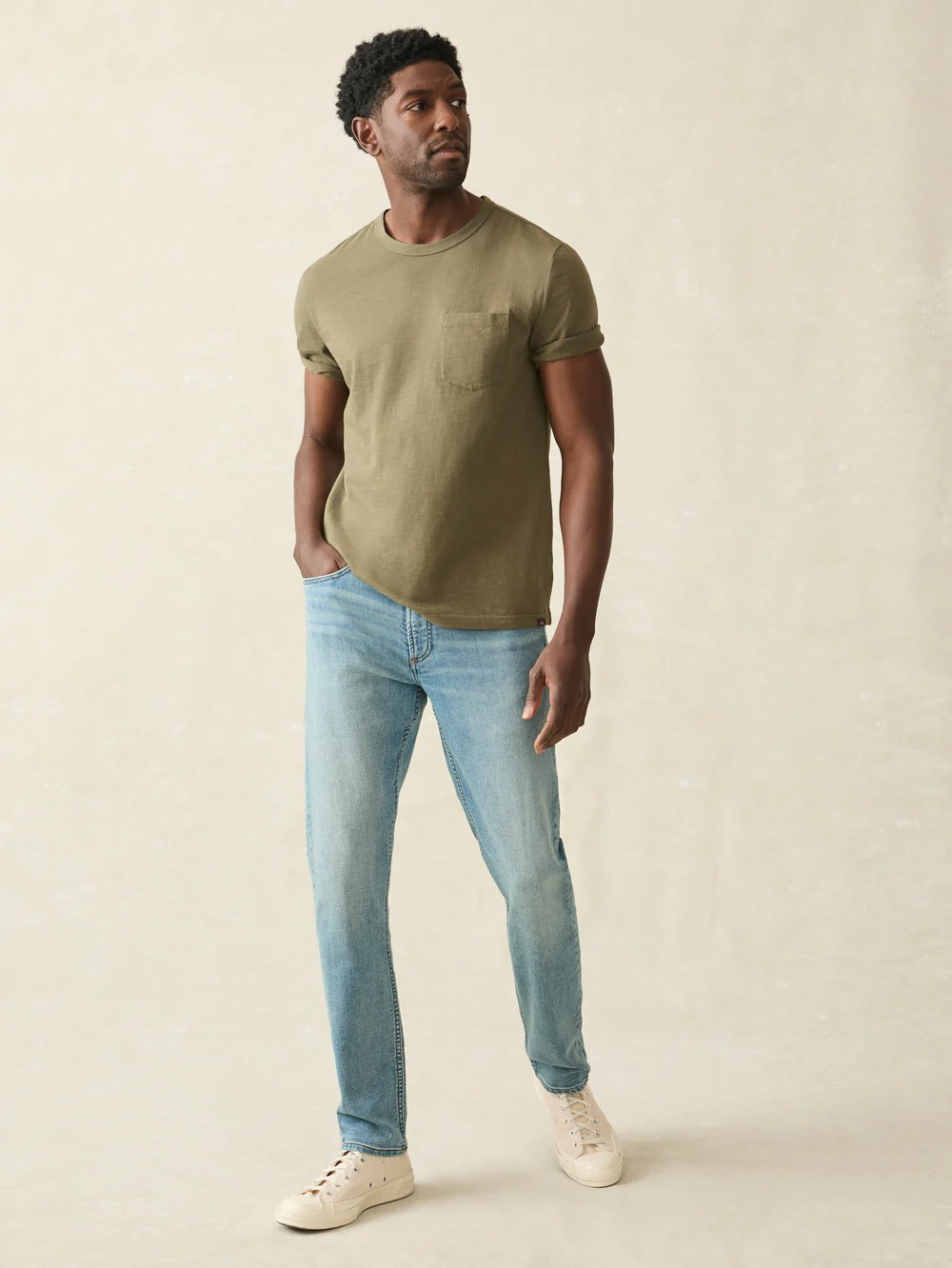 Faherty Stretch Terry Indigo 5Pocket - Eastern Shore Wash
