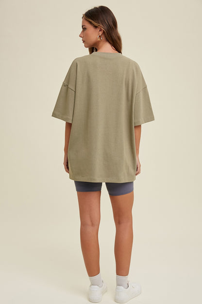 Oversized Boyfriend Tee - Stone
