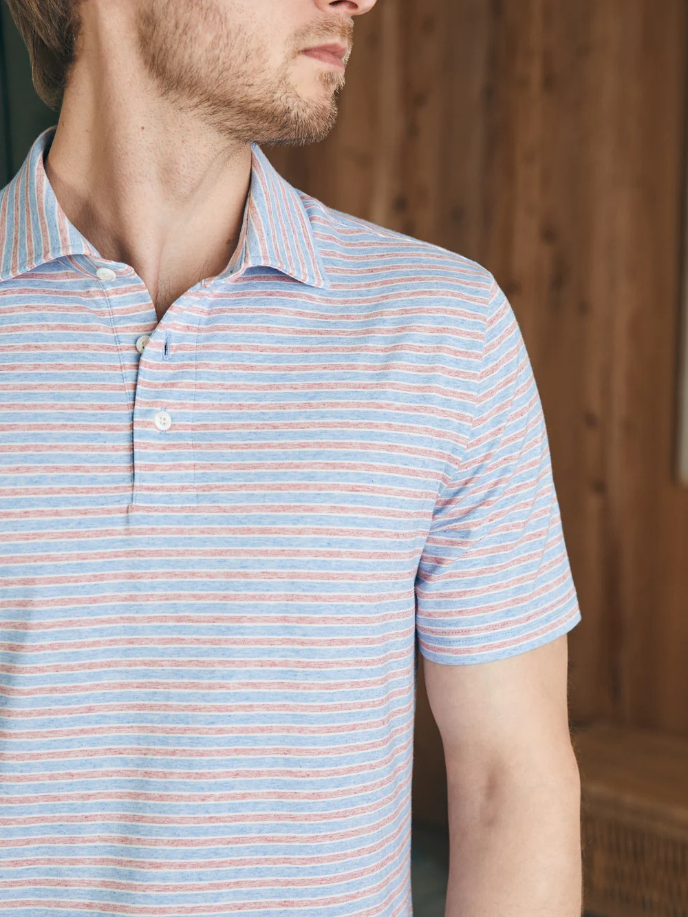 Faherty Movement™ Short-Sleeve Polo Shirt - Horizon Line Stripe