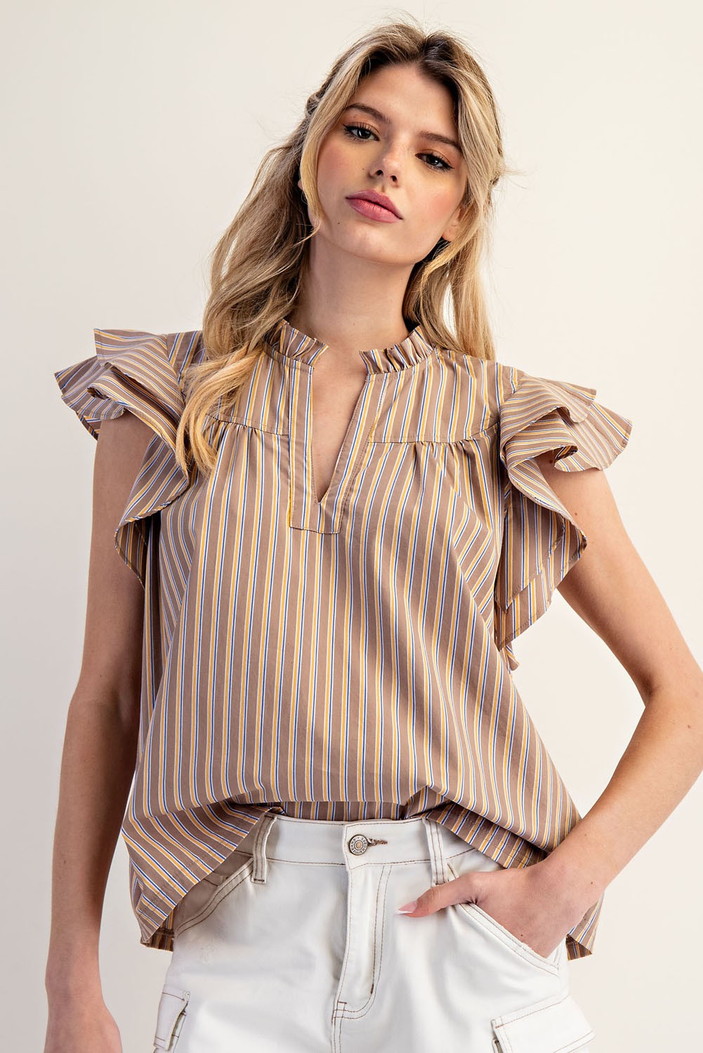 Illusion Flutter Sleeve Top