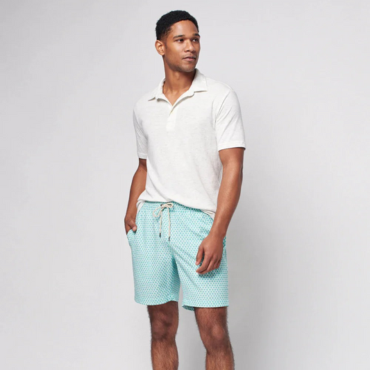 Faherty Beacon Trunk - Jade Fishscale Batik