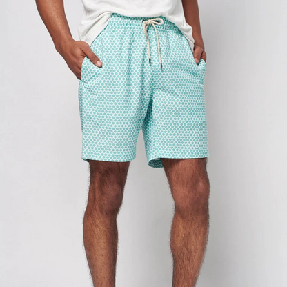 Faherty Beacon Trunk - Jade Fishscale Batik
