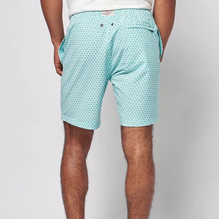 Faherty Beacon Trunk - Jade Fishscale Batik