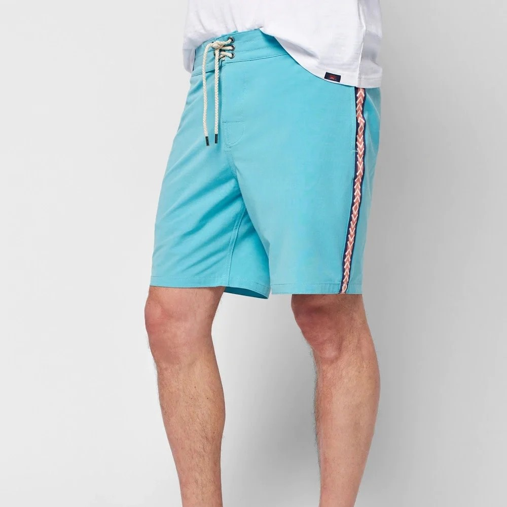 Faherty Vintage Tape Boardshort - Sky Geo Stripe