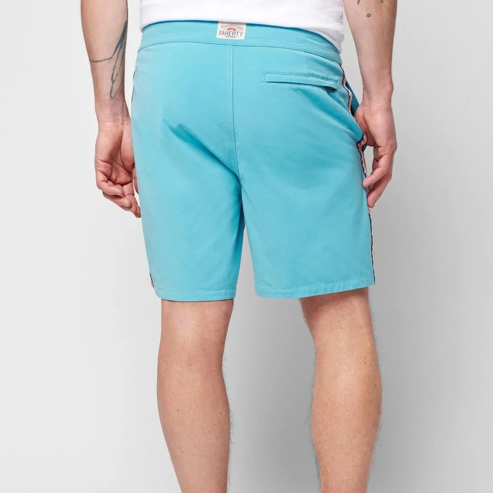 Faherty Vintage Tape Boardshort - Sky Geo Stripe