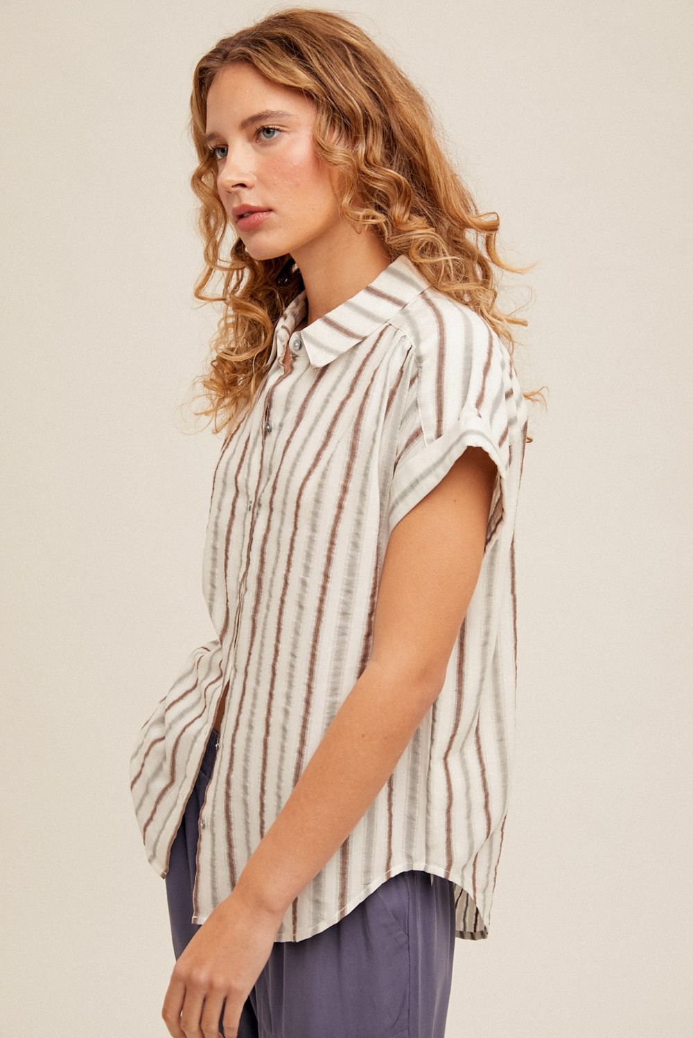 Brindle Striped Button Down