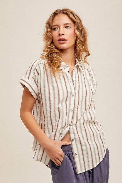 Brindle Striped Button Down